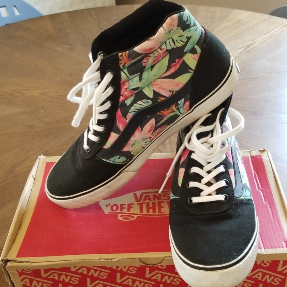 Vans hi-top tropical print